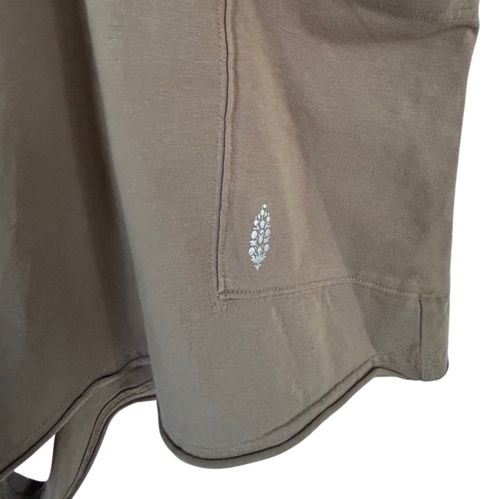 Free People Movement Hot Shot Short Sleeve Romper Mocha Latte Brown Size Small - Picture 3 of 5